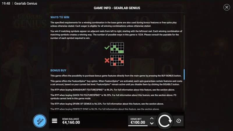 Gearlab Genius — Super Reel vertikāle no Wild simboliem